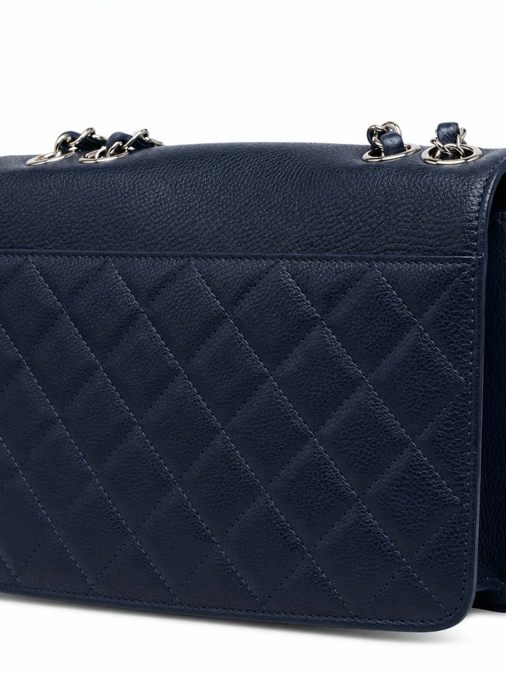 Chanel Navy Quilted Leather Shoulder Bag - Picture 6 of 10